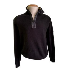 BARBOUR Mens Black Half Zip  Pullover Sweater Sz L
